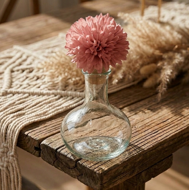 Bouchon - Bois - Déco Fleur - Blanc - 6,5 x 6,5 cm - Miniature 5