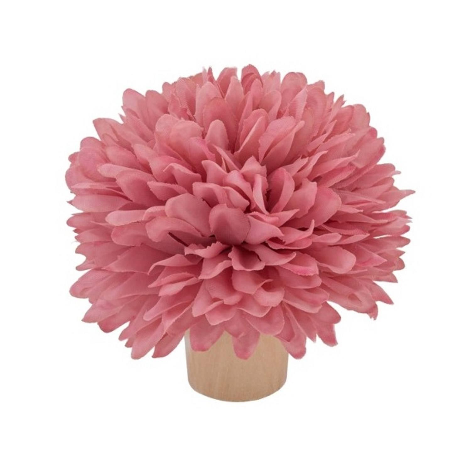 Bouchon - Bois - Déco Fleur - Blanc - 6,5 x 6,5 cm - Miniature 4