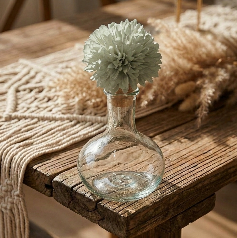 Bouchon - Bois - Déco Fleur - Blanc - 6,5 x 6,5 cm - Miniature 9
