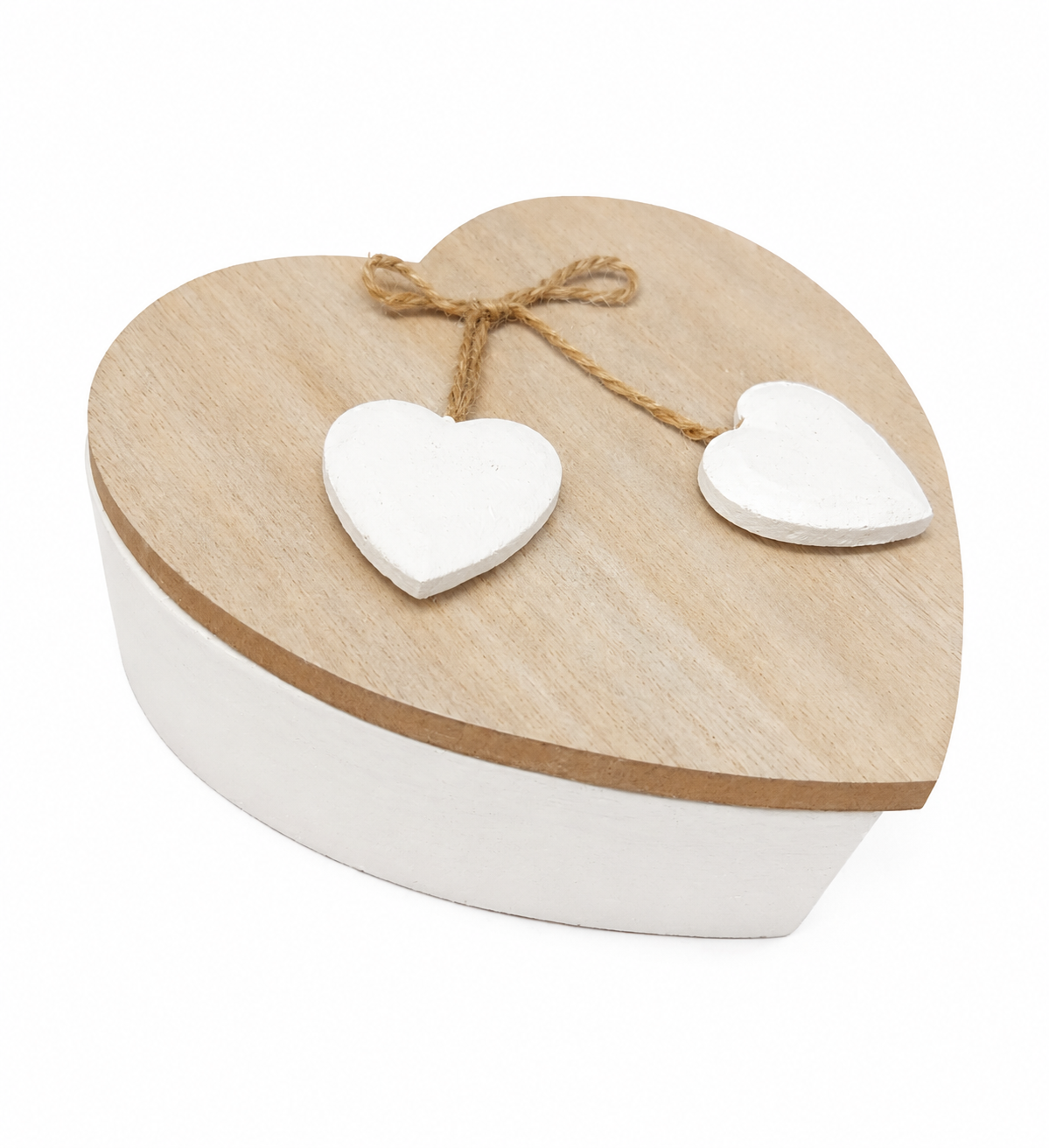 Boîte En Bois - Couvercle - Cœurs - 12.5 cm