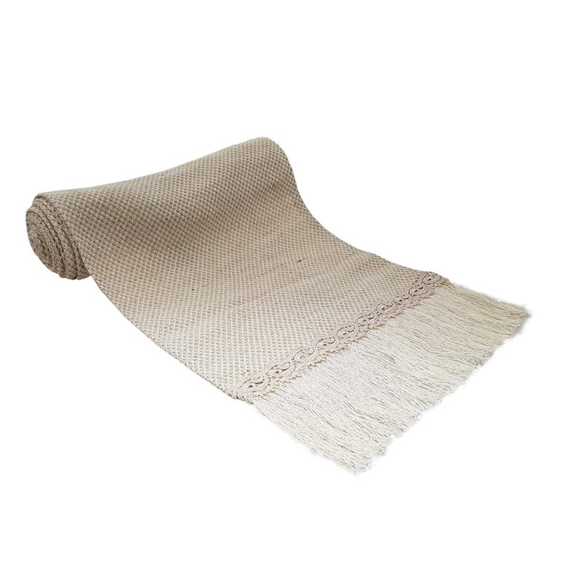Chemin De Table - Brodé Naturel - Bohème - 0,27 x 3m